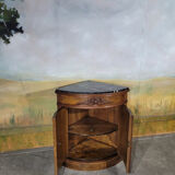 Small corner cabinet with marble, corner sideboard.