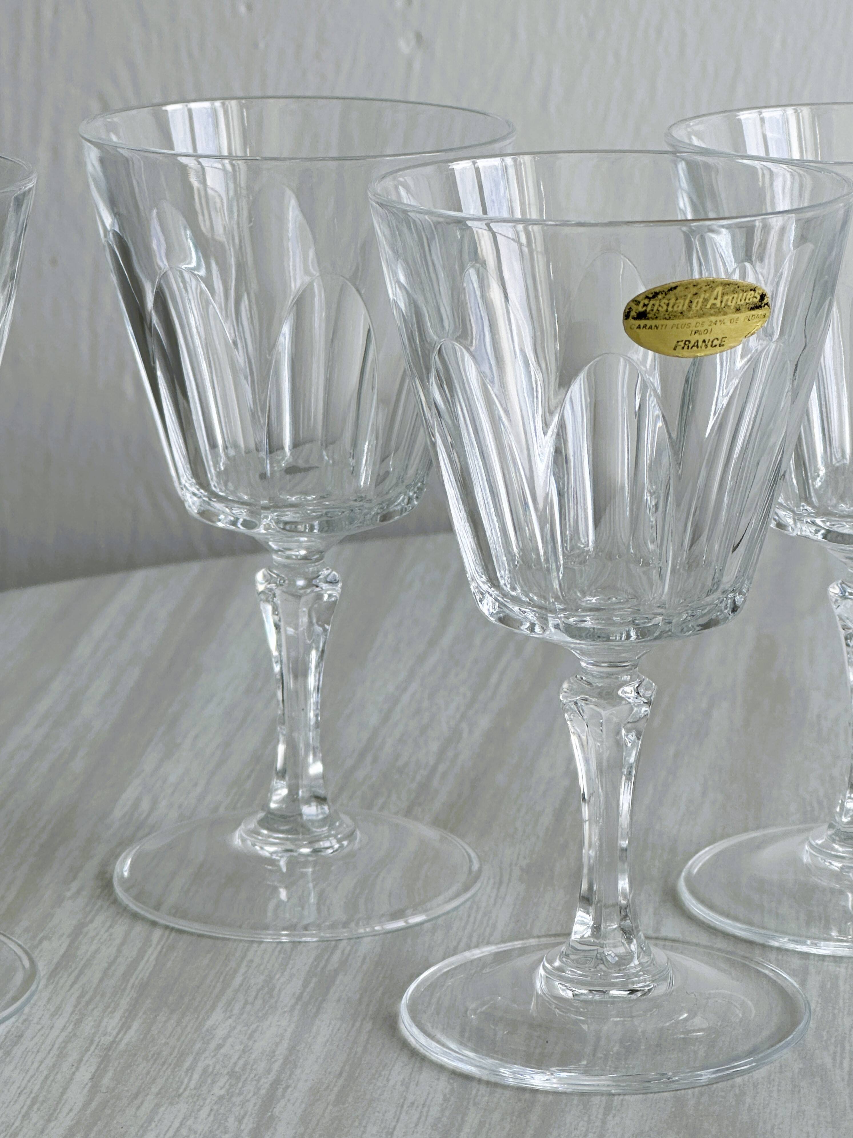 4 vintage crystal liqueur glasses