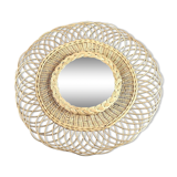 Vintage mirror in rattan  43cm