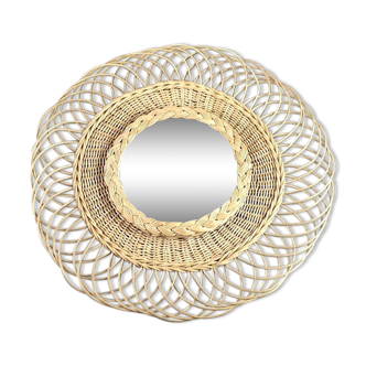 Vintage mirror in rattan  43cm