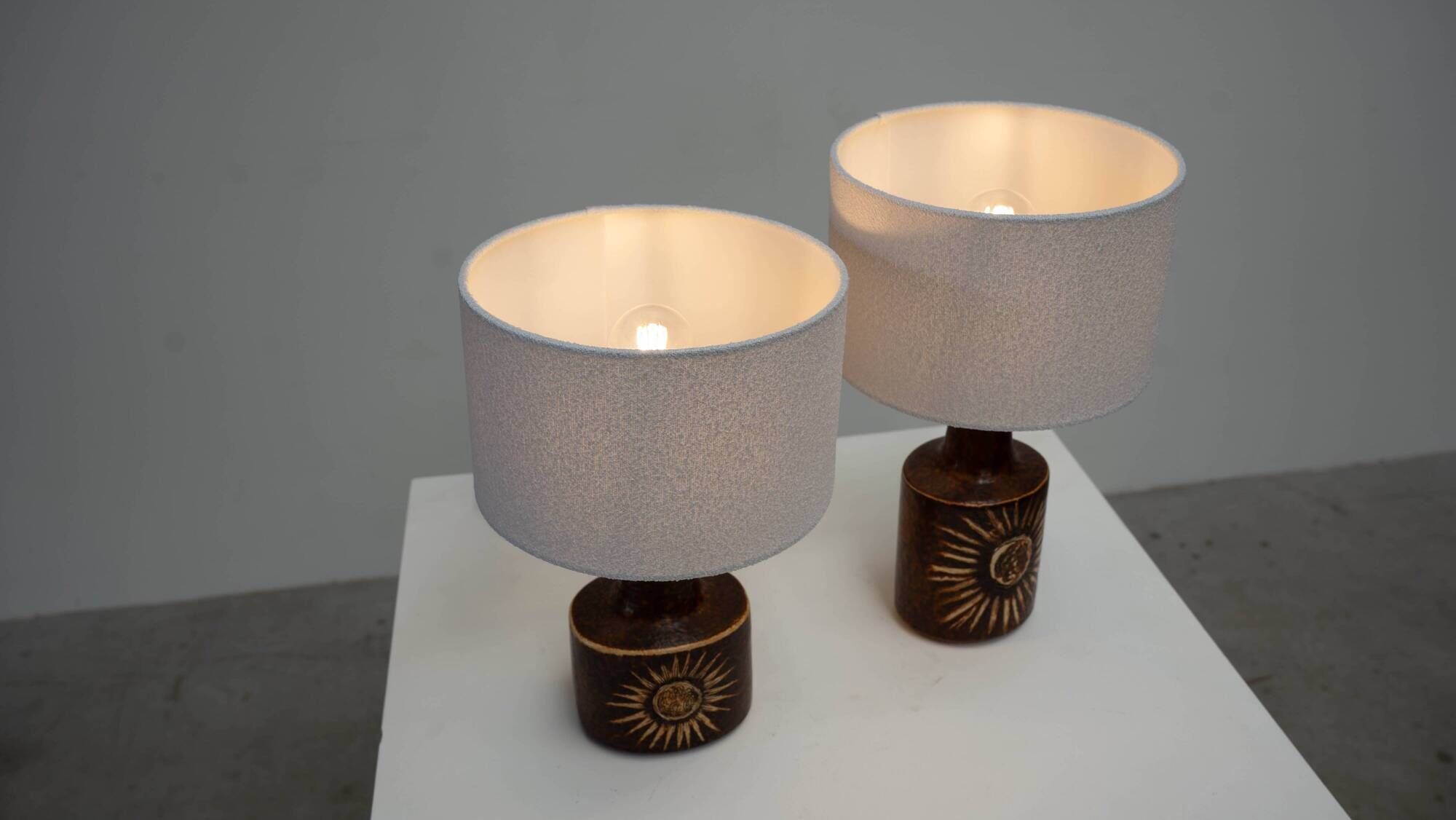 Pair of Sun series table lamps by Søholm for Bornholm