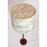 Teak floor lamp and wool lampshade Denmark 1960 1970