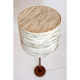Teak floor lamp and wool lampshade Denmark 1960 1970