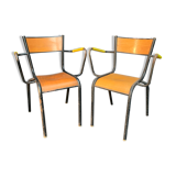 Paire de fauteuils d’école 1950