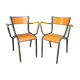 Paire de fauteuils d’école 1950