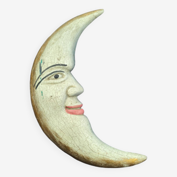 Crescent moon, vintage wood