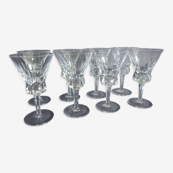 Series of 8 Bayel crystal white wine glasses