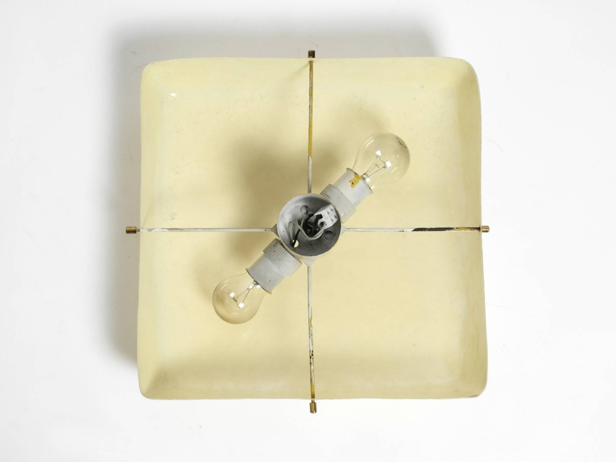 Beautiful Mid Century Modern square fiberglass ceiling or wall lamp