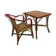 Ensemble table et fauteuil en rotin enfants