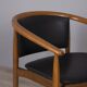 Ensemble de 4 chaises vintage en bois et cuir des années 1960 conçues par isa bergamo