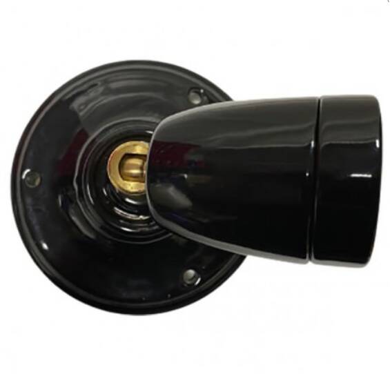 Vintage Black Porcelain Wall Lamp 90