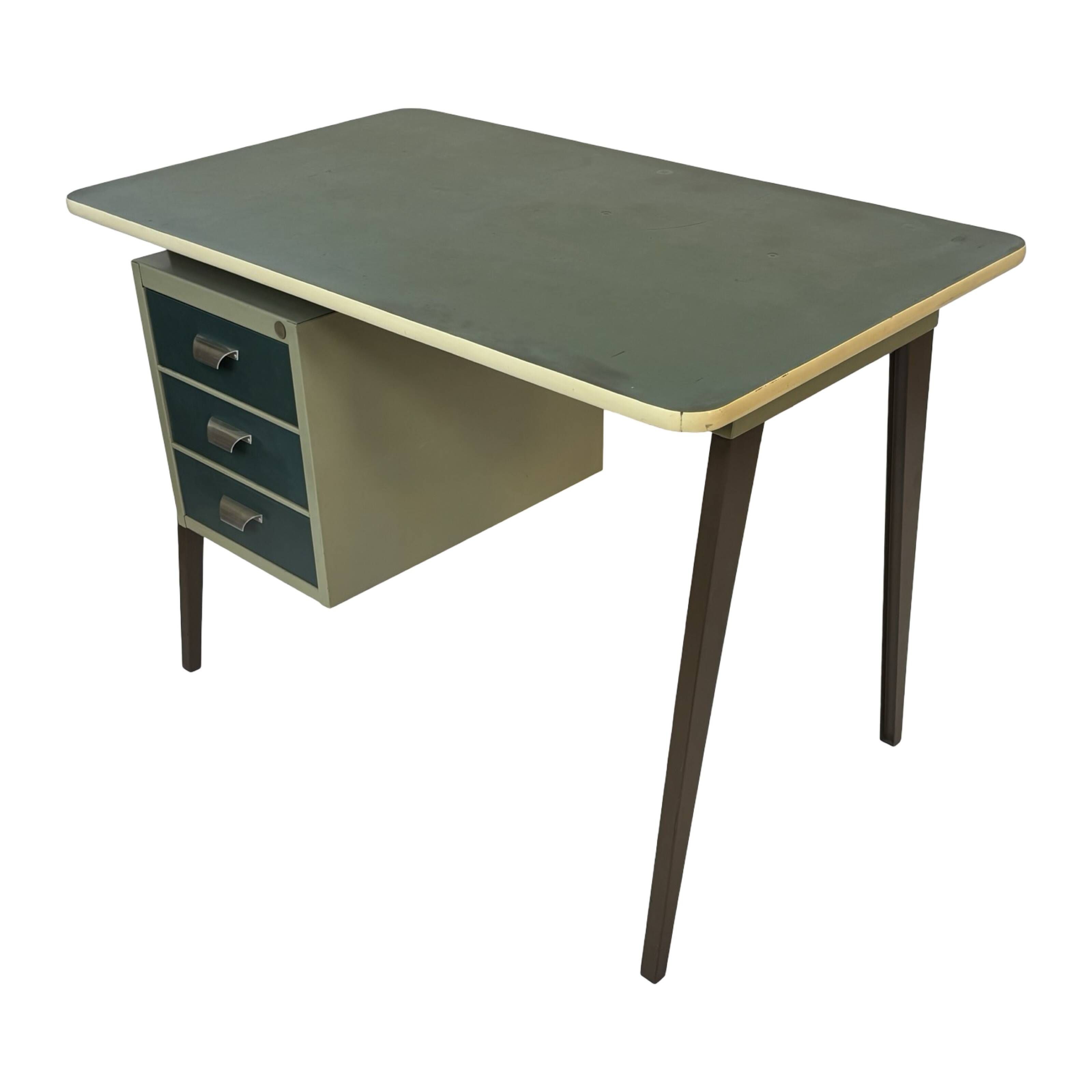 Vintage industrial Drentea Roomsteel desk 1960s metal design