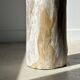 Petrified wood side table white tower black heart H:36cm D:17cm