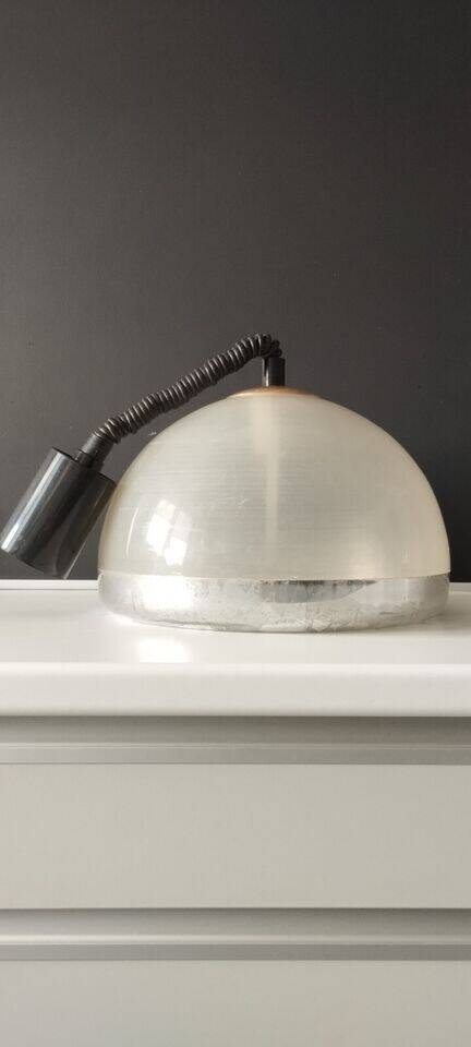 Chandelier rises and falls transparent plastic and chrome vintage 1970 space age