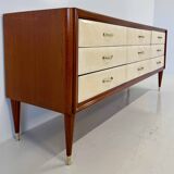 1950s Italian Chest of Drawers in Parchment, Attributed to Paolo Buffa