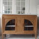 Buffet, art deco serving in oak, pearl gray patinated pine top