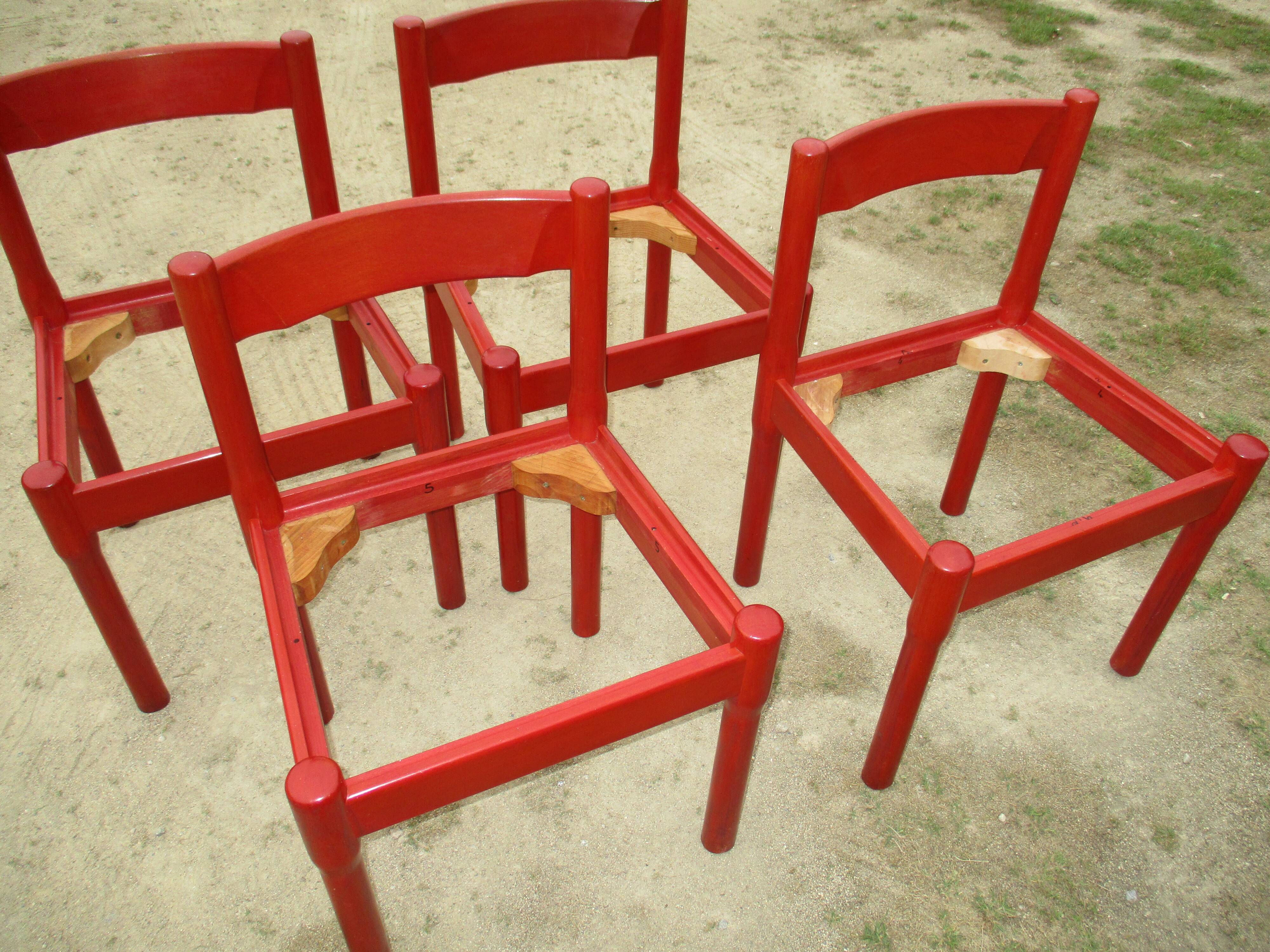 Four Carimate chairs by Vico Magistretti Cassina edition