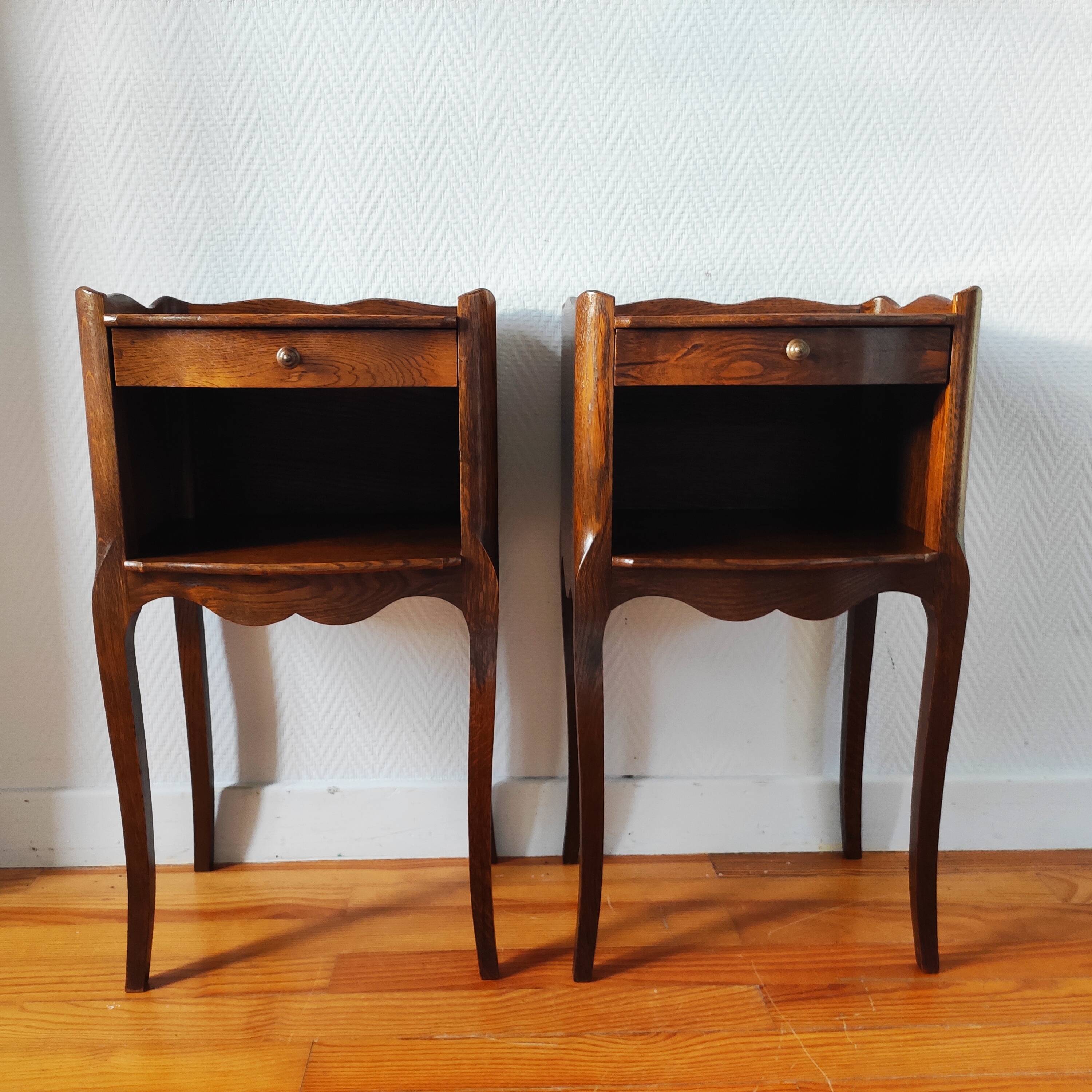 Pair of French Louis XV style bedside tables