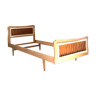 Cadre de lit bois et rotin