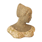 Buste de femme en pierre et émail