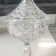 Large lead crystal candy dish/Drageoir. Tritschler Winterhalder. Dome shape, faceted patterns. Dim 30 x 15 cm