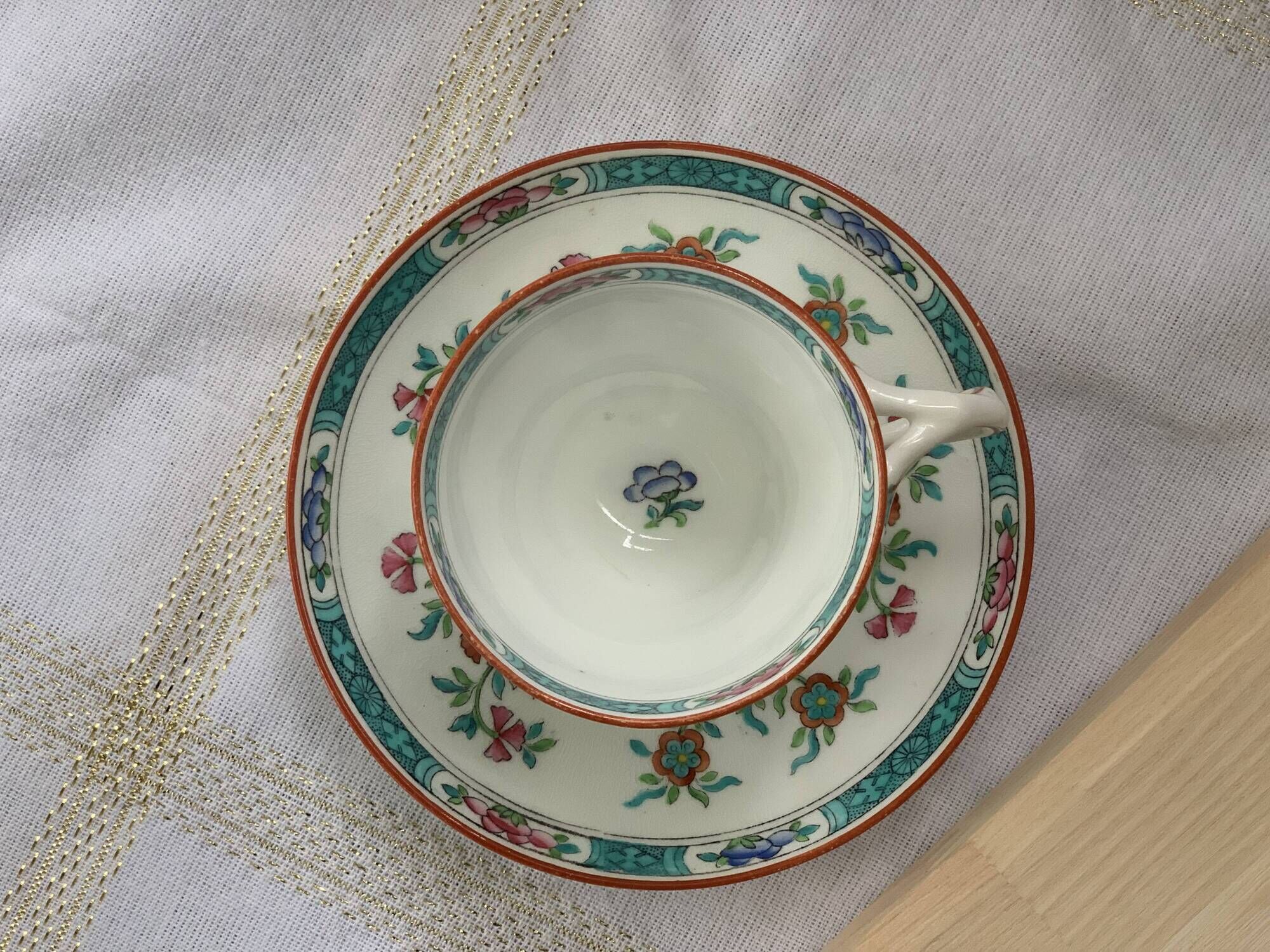Minton English porcelain cup and under cup