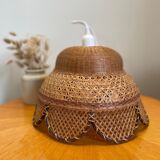 Vintage rattan and wicker pendant light