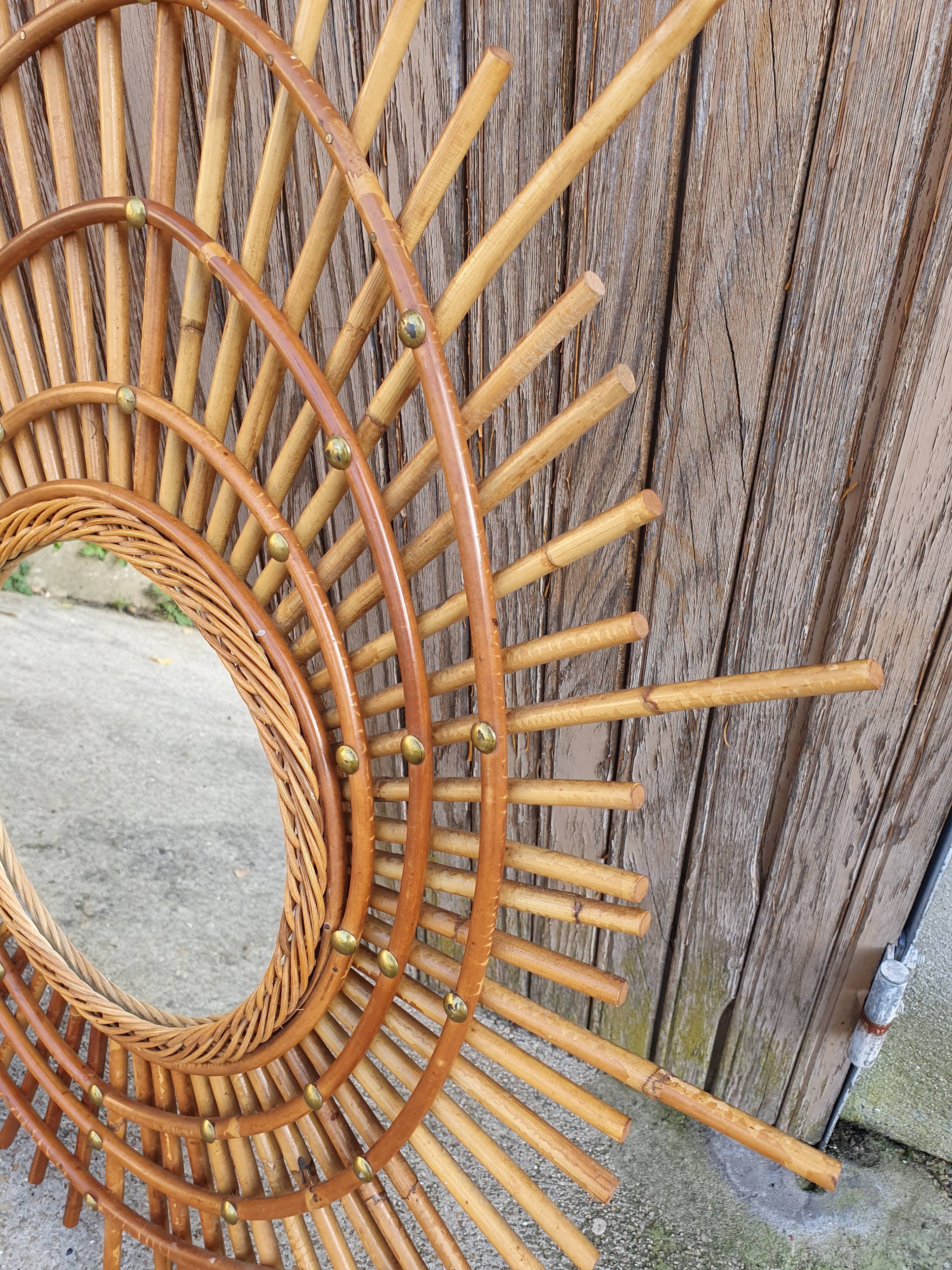 Rattan mirror year 50/60