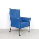 Montis Charly blue leather arm chair, 1980s