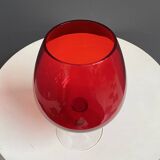 Empoli red large glass shape vase 1960s