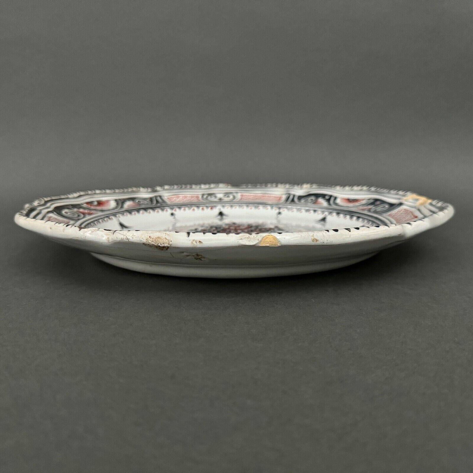 Large Rouen dish, 19th century, floral decoration