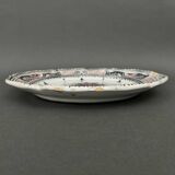 Large Rouen dish, 19th century, floral decoration