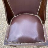 6 art deco chairs with leather seats