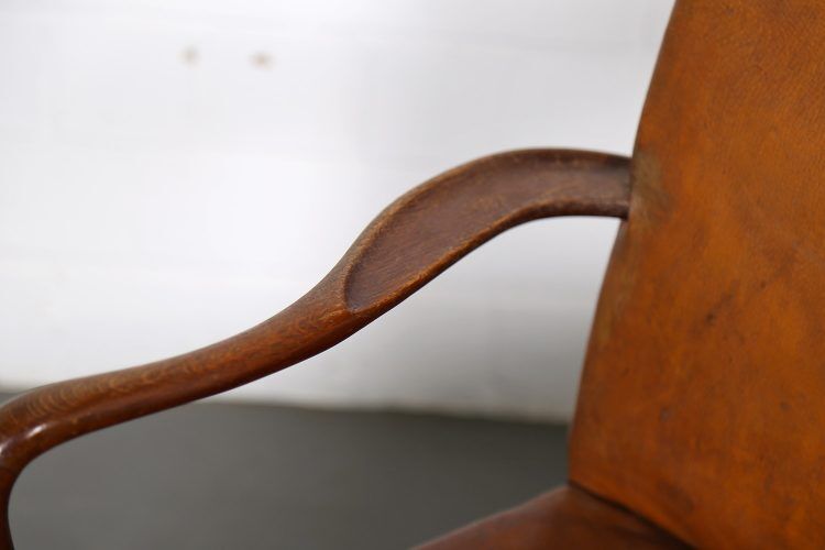 Vintage leather armchair of Danish design
