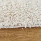 Berber carpet Beni Ouarain plain cream patterns in relief 196x172