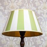 Electric Table Lamp with Green-White Shade, 1950s