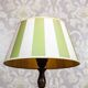Lampe de table électrique avec abat-jour vert et blanc, années 1950