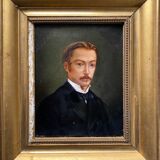 Table HST 1873 "Family portrait" Edmond MENESTRIER (?-1884) + frame