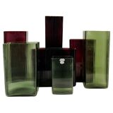 Mid-Century Collection of Seven "Ice" Vases by Gullaskruf, Sweden, 1960s
