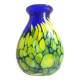 Cobalt blue vase with yellow inclusion Height 33 cm