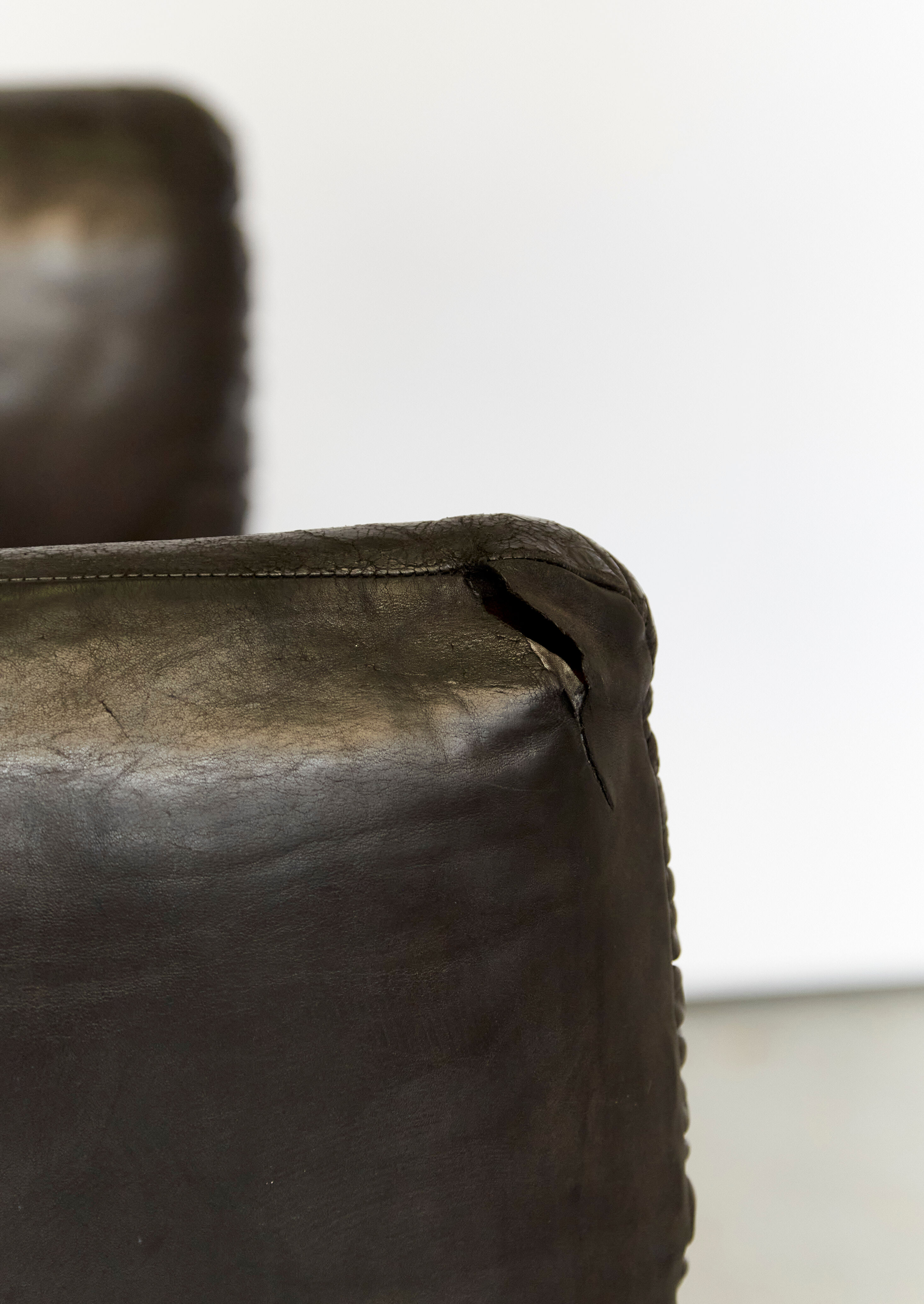 Vintage leather armchair custom-made Chancellor's Bungalow