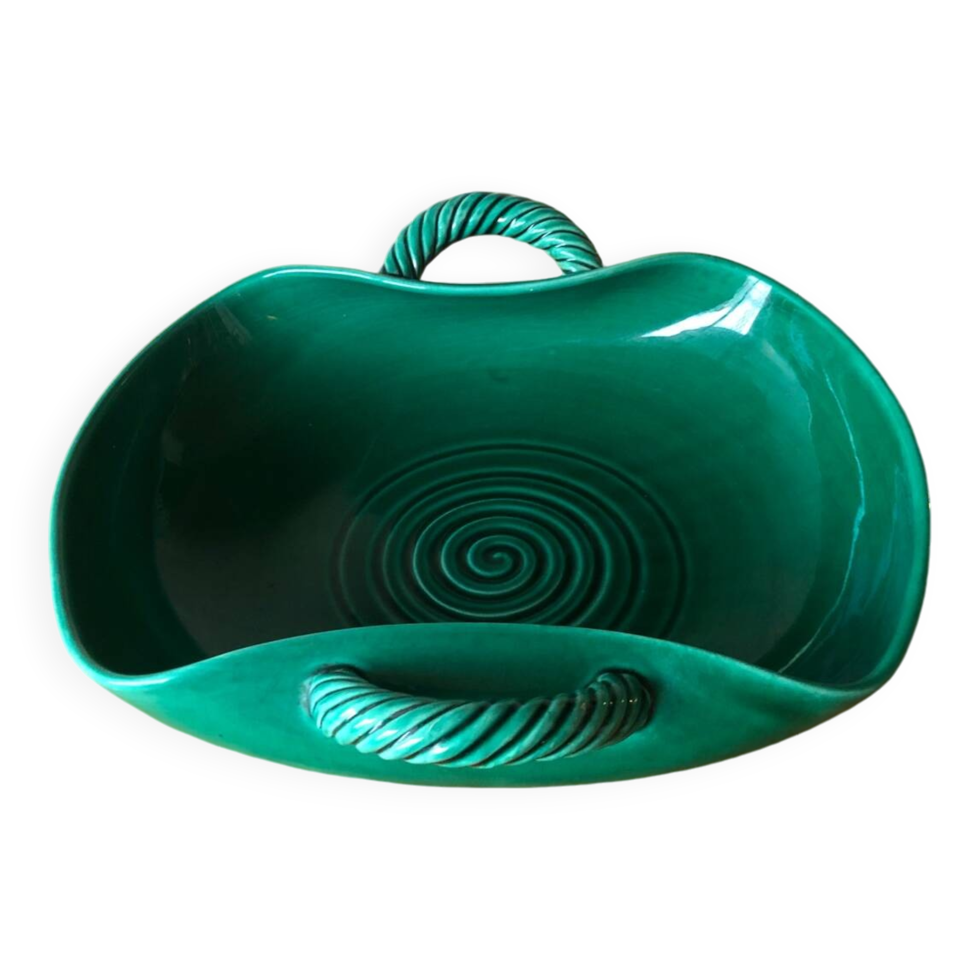 Large green ceramic cup Vallauris