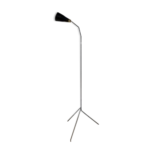 lampadaire diabolo en métal noir, 1960