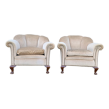 Pair of art deco shell armchairs