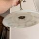 Opaline White Lustre Suspension Brass Gilding Retro Neo Rococo