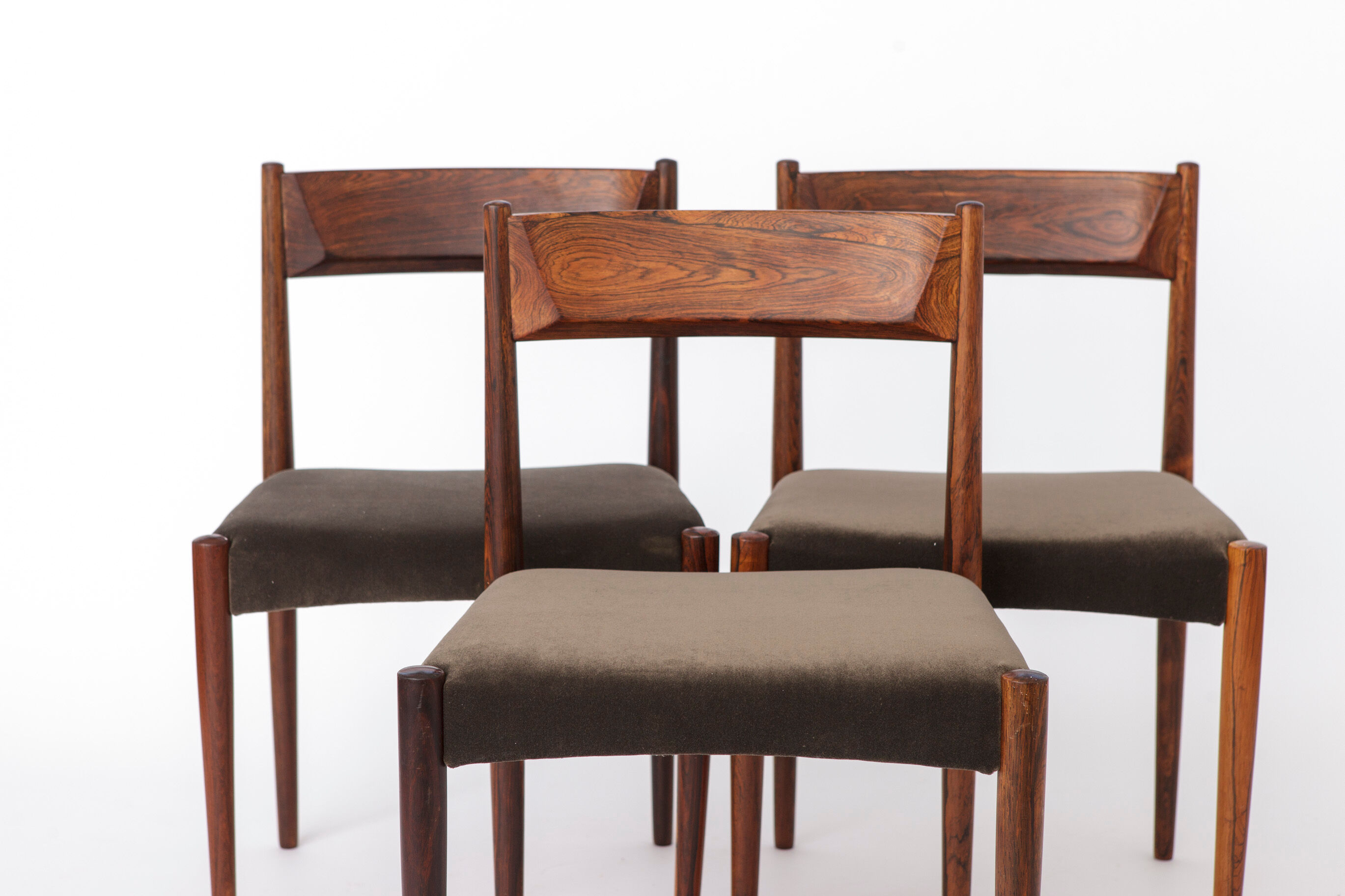 Set of 3 Vintage Rosewood Dining Chairs, 1960s Mid Century Modern Chairs