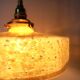 Vintage Art Deco yellow Clichy glass pendant light