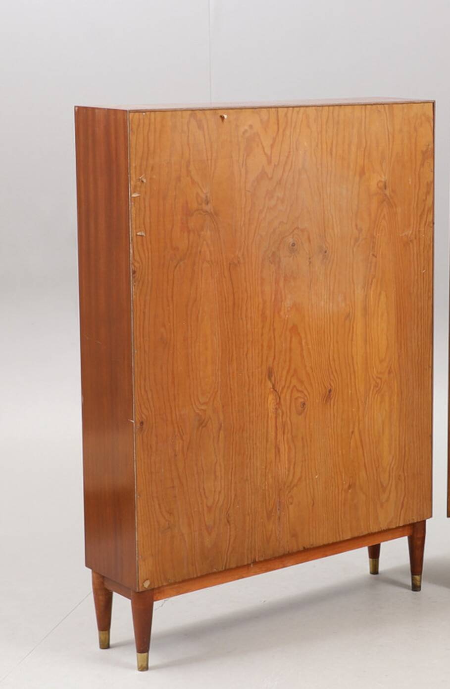 Vintage teak bookcase several adjustable levels 1960 suede