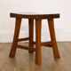 Tabouret brutaliste en acajou 1960
