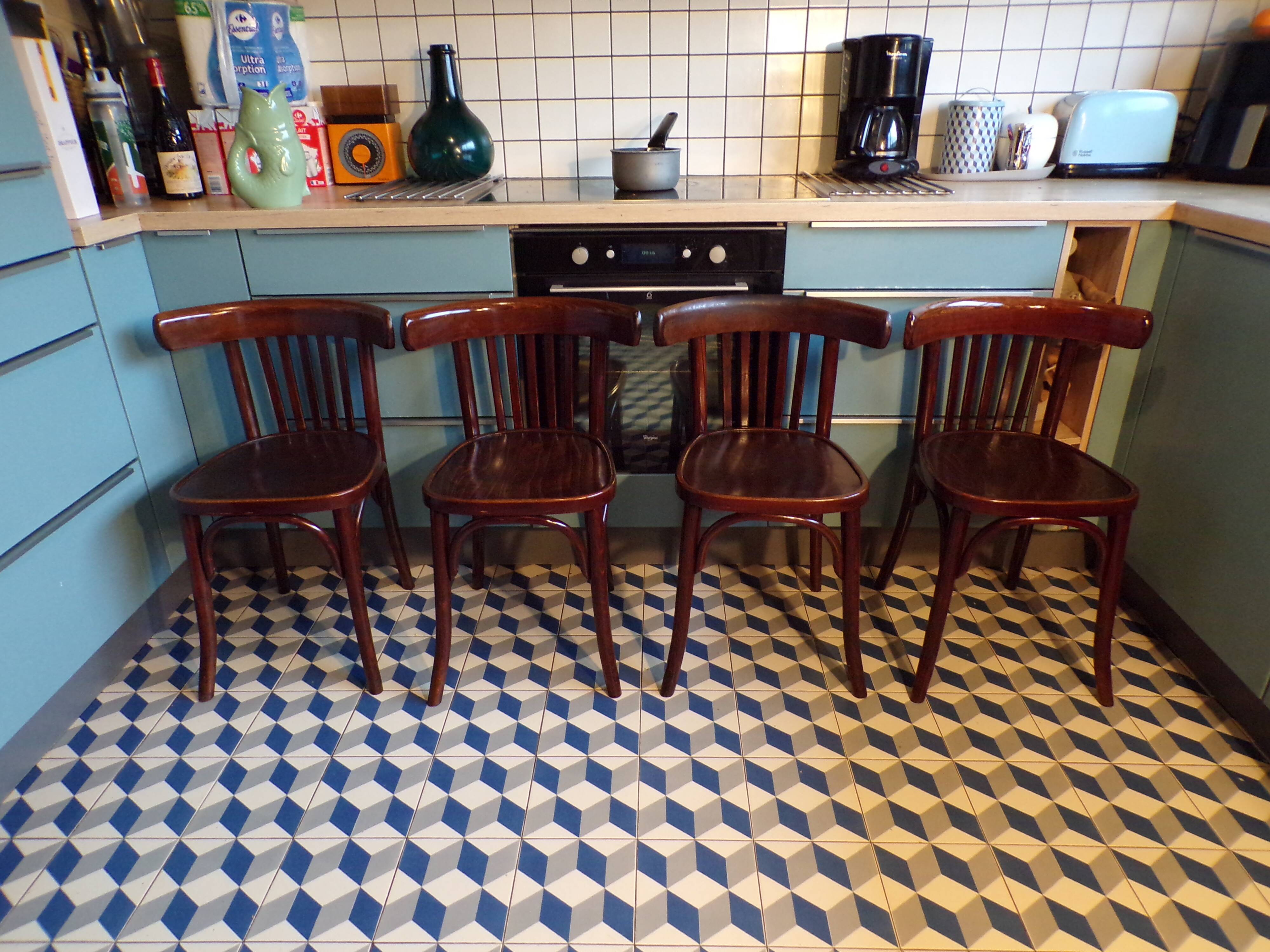Set de 4 chaises de bistrot 1950